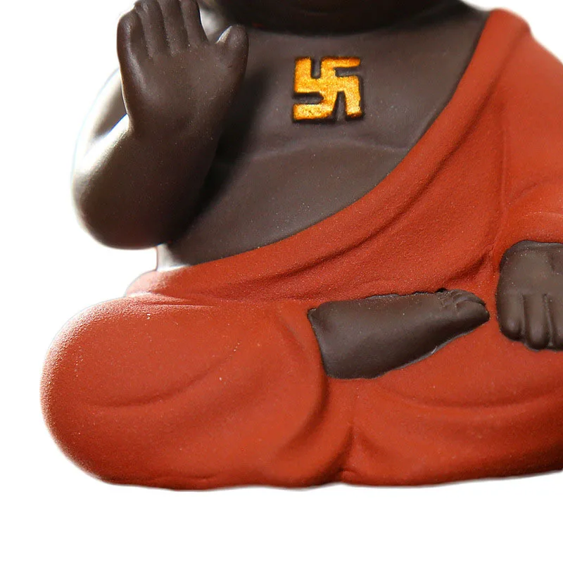 Маленькая лулай Будда Декор пурпурная Глина Керамика дзен чай Набор домашних