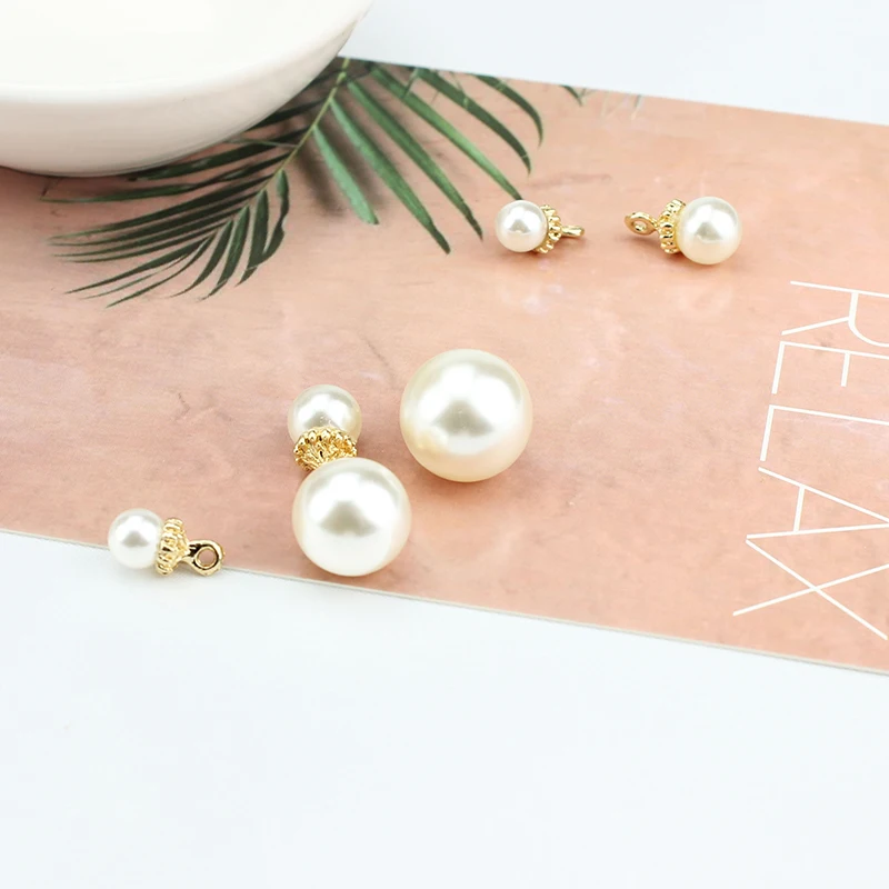 10 шт. белые имитация жемчуга бусины половинные отверстия круглые Diy винтажные