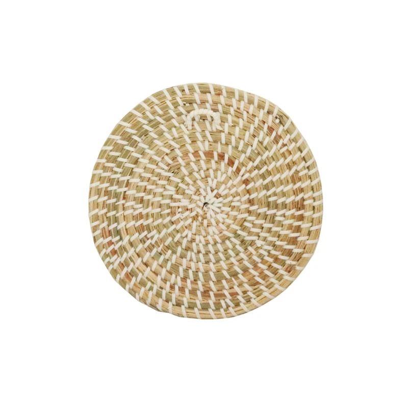 

3pcs Boho Woven Wall Basket Decor Handmade Natural Seagrass Round Hanging Trays
