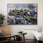 Marvel мстители супергерой картины, нарисованные на холсте Куадрос Забавный постер из фильма и печать Настенная картина для детской комнаты домашний декор