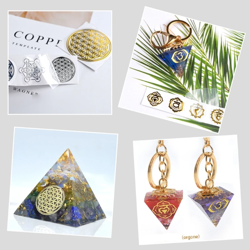 7 Чакр Геометрическая медная энергия башня оргонит наклейки цветок жизни Дерево