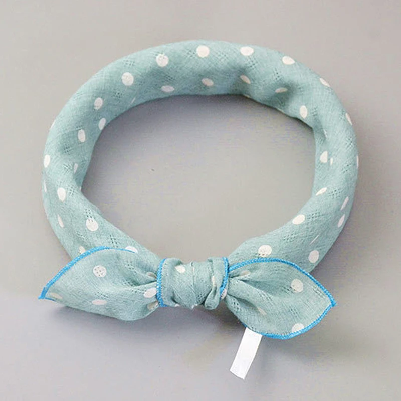 

46*46cm New Elegant women's Square Cotton And Linen Shawl Scarf Tight Retro Hair Band With Small Fashion Dot Square Scarf