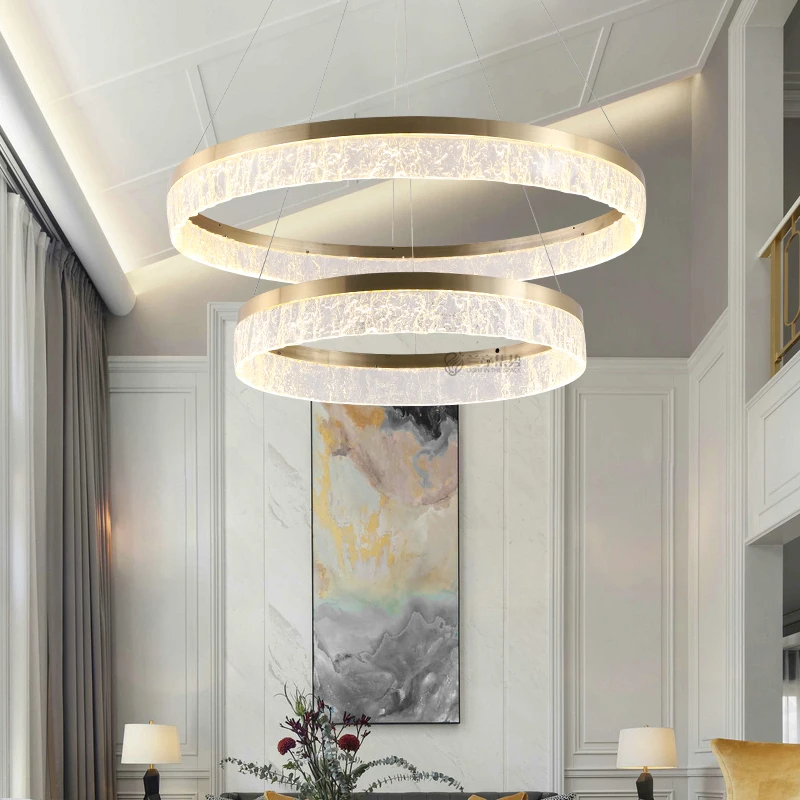 FKL-Lámpara nórdica de araña con textura de resina, luz de lujo, moderna, Villa, sala de estar, comedor y dormitorio