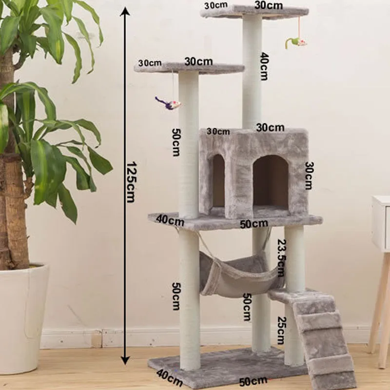 Игрушка HEYPET для кошек, Когтеточка H125CM, дерево для скалолазания, для прыжков кошек, стоящая рама, мебель для кошек, товары для домашних животных
