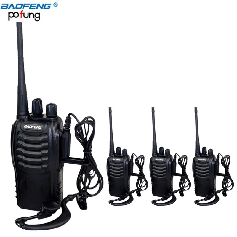 2 шт 4 шт Baofeng BF-888S мини рация трансивер UHF домофон BF888S CB двухстороннее радио портативное радио 888s+ 4 гарнитура - Цвет: 4PCS 888S