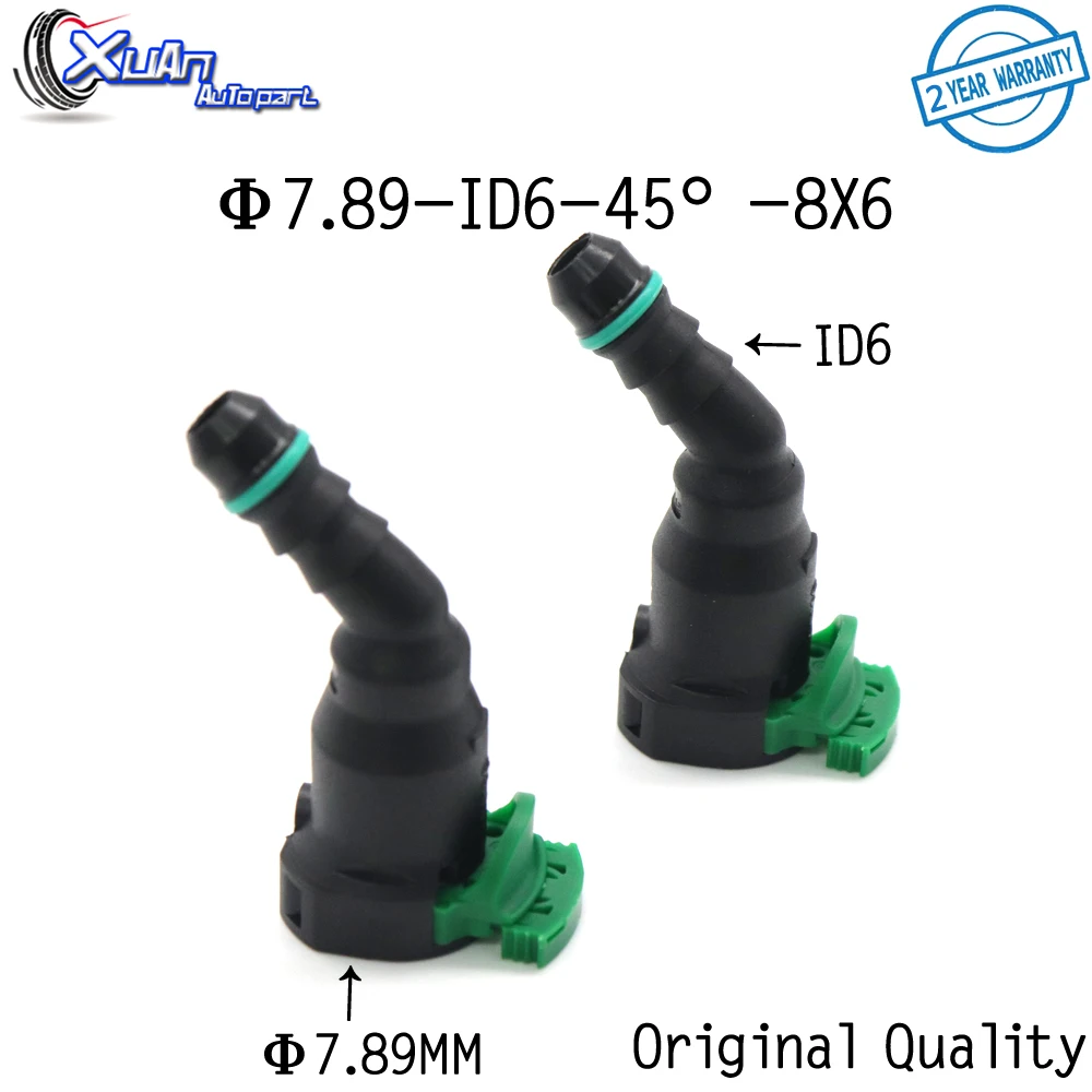 

XUAN 2pcs/lot 7.89mm 7.89 ID6 45 degree 5/16 Fuel Pipe Joint Fuel Line Quick Connector Fitting Gasoline Filter Connector for car