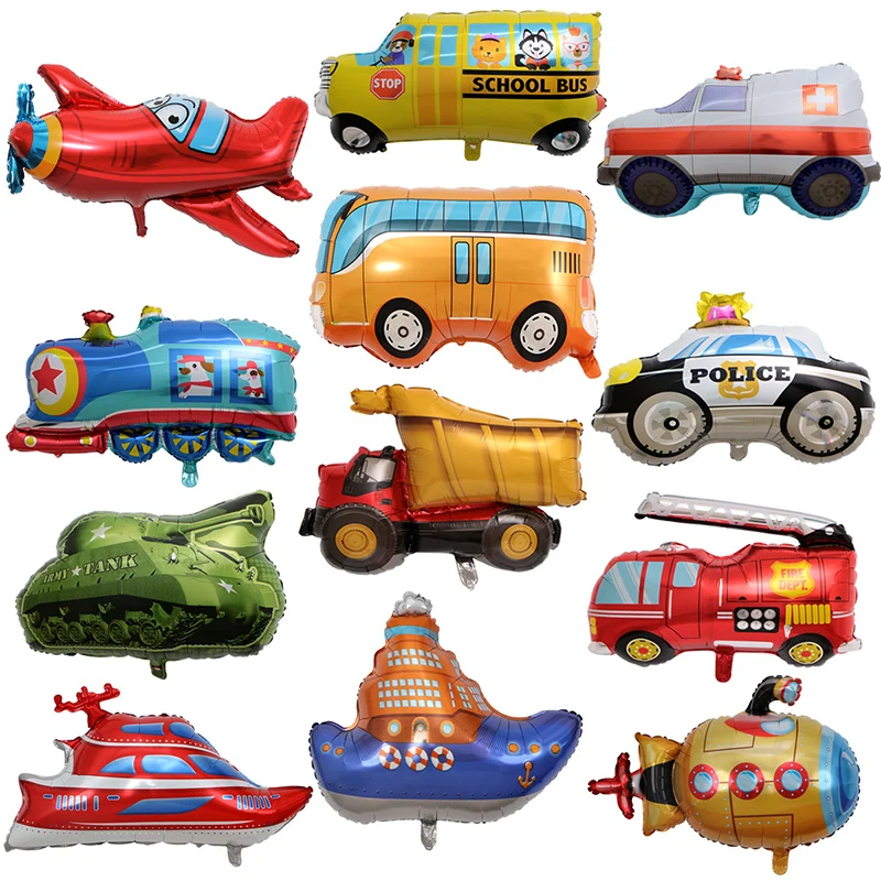 1 шт. мультяшный самолет фольгированный воздушный шар самолёт поезд пароход