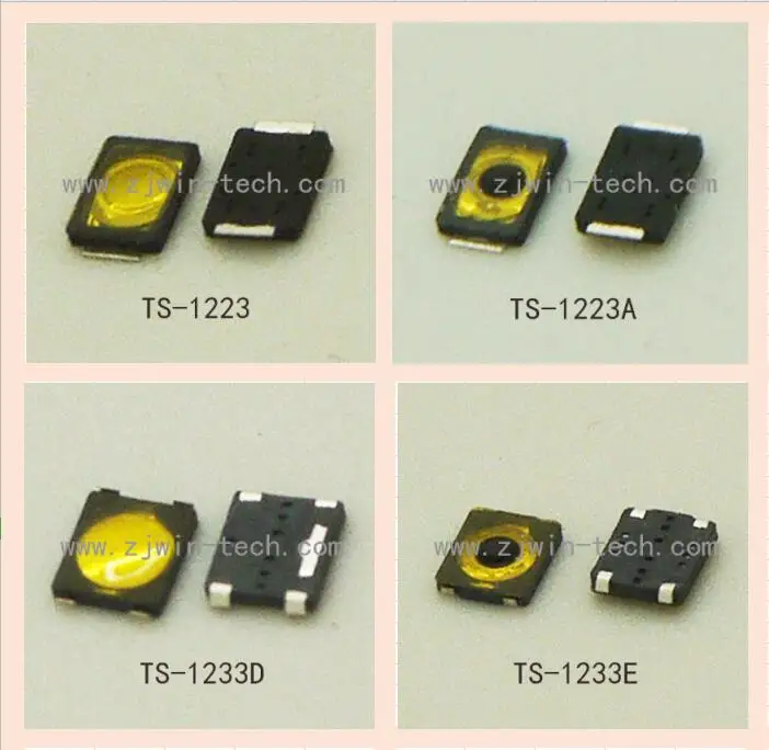 Reel Packing 50PCS Ultra small Ultra Low Profile Phone Push  Button Tact Switch 2X3X0.65/3X3X0.75MM TS-1223A/1223/1233D/1233E