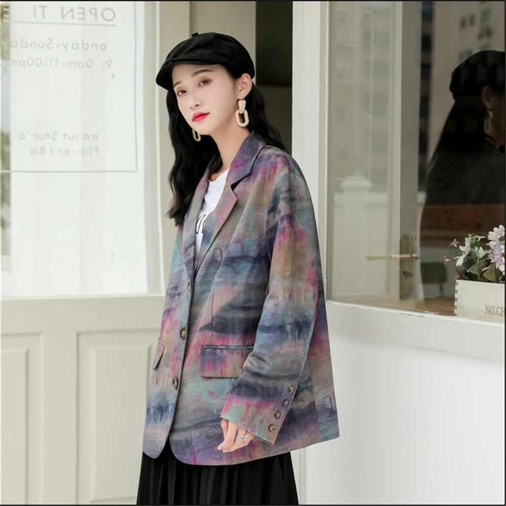 Ранняя весна 2020 новый дизайн женское короткое пальто свободная версия ретро
