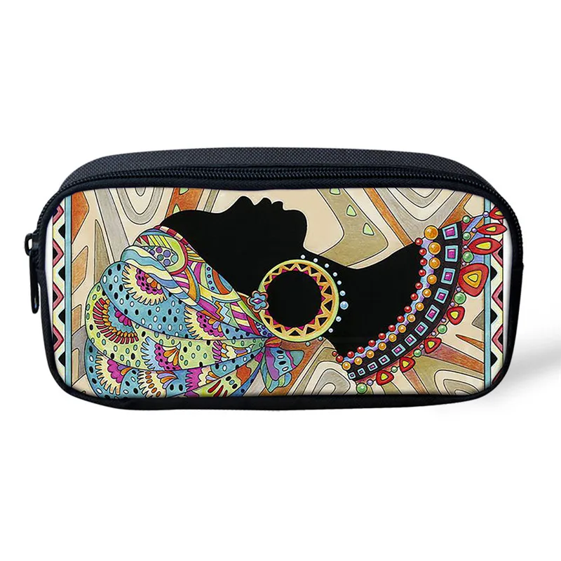 

Pencil Case With Nice African Girl Print Stationery Bag High Capacity Pen Bag Primary School Birthday Gift Portable Pencil Box