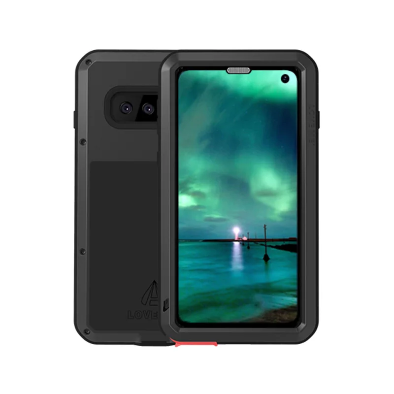 360 чехол для samsung Galaxy S10 Plus S10E ударопрочный полный корпус из стекла гибридный защитный чехол для samsung S10Plus металлический чехол S 10E - Цвет: Black