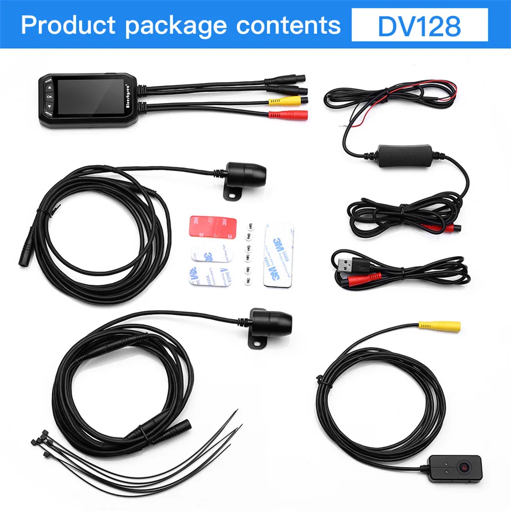 Blueskysea 2," lcd DV128 мотоциклетная двойная DVR камера HD Водонепроницаемая gps Dash Cam 1080P g-сенсор Мото камера ночного видения