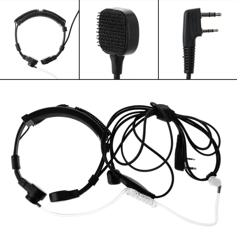 2-контактный PTT Горло микрофон динамик для Baofeng UV5R радио иди и болтай Walkie Talkie |