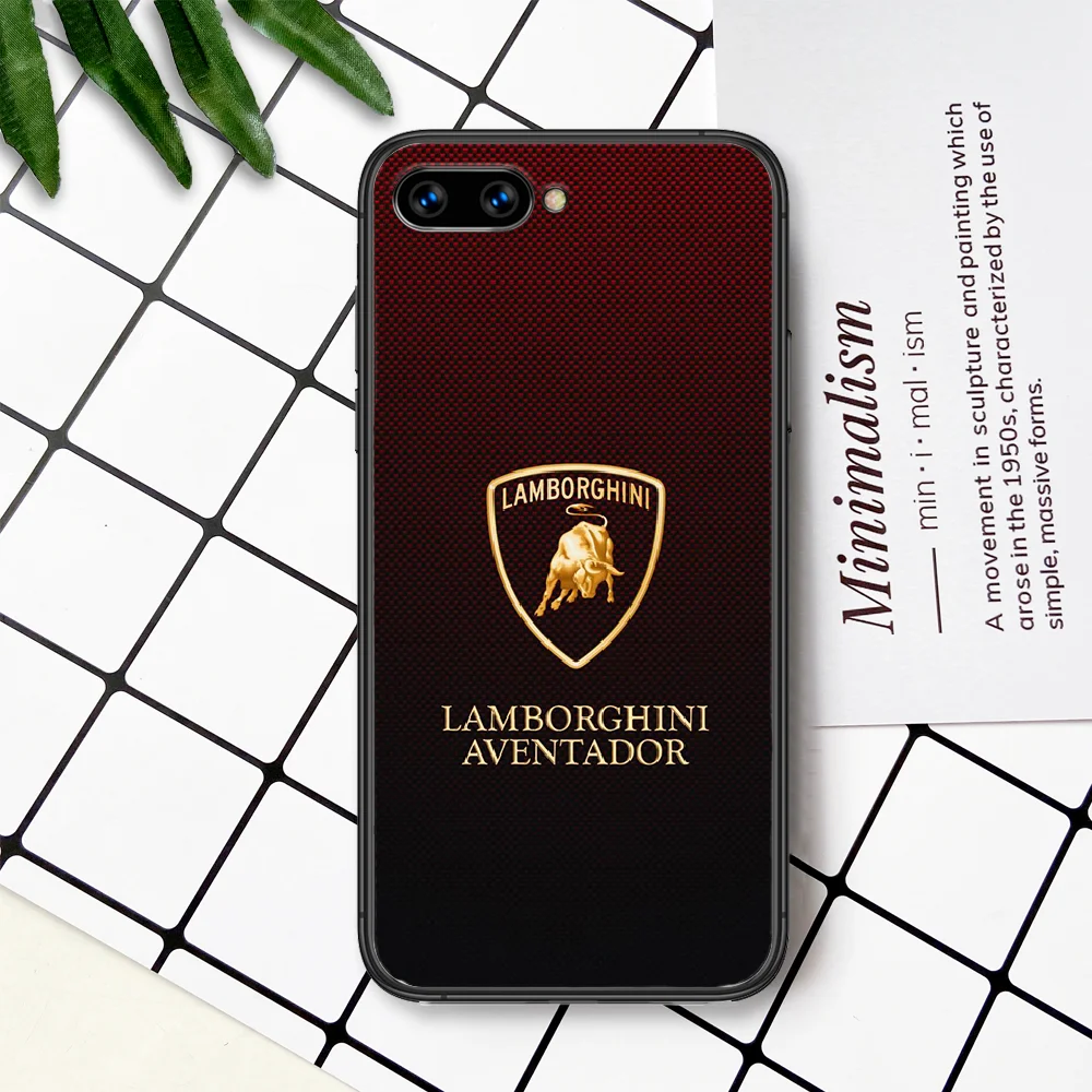

Super Sport Car Lamborghins Phone Case For Huawei Honor 6A 7A 7C 8 8A 8X 9 9X 10 10i 20 Lite Pro Play black Hoesjes Trend Coque