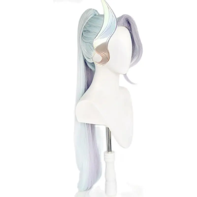 

Парик для косплея LoL Zyra Crystal Rose Zyra с градиентом фиолетовый длинный парик для конского хвоста термостойкий синтетический волос + шапочка для п...