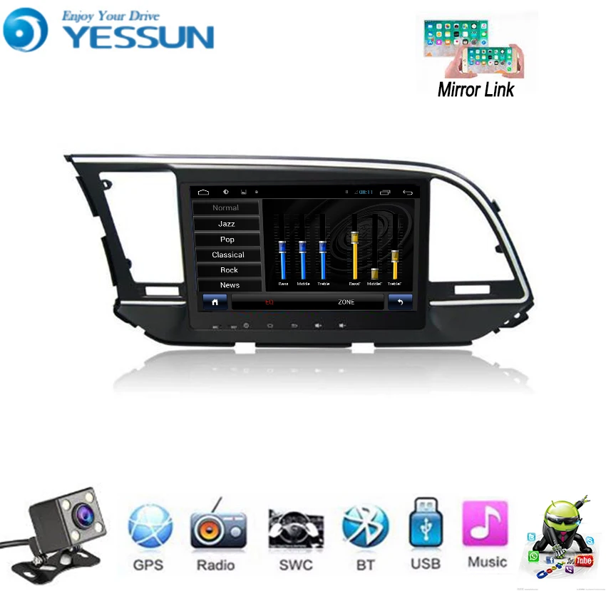 Автомобильный мультимедийный плеер YESSUN для Hyundai Elantra Avante AD 2016 ~ 2018 Android