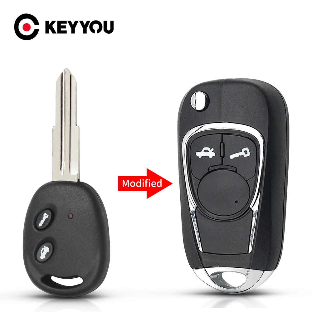 KEYYOU модифицированный флип ключей для Chevrolet LOVA парус Epica Лечи Spark складной 2 кнопки