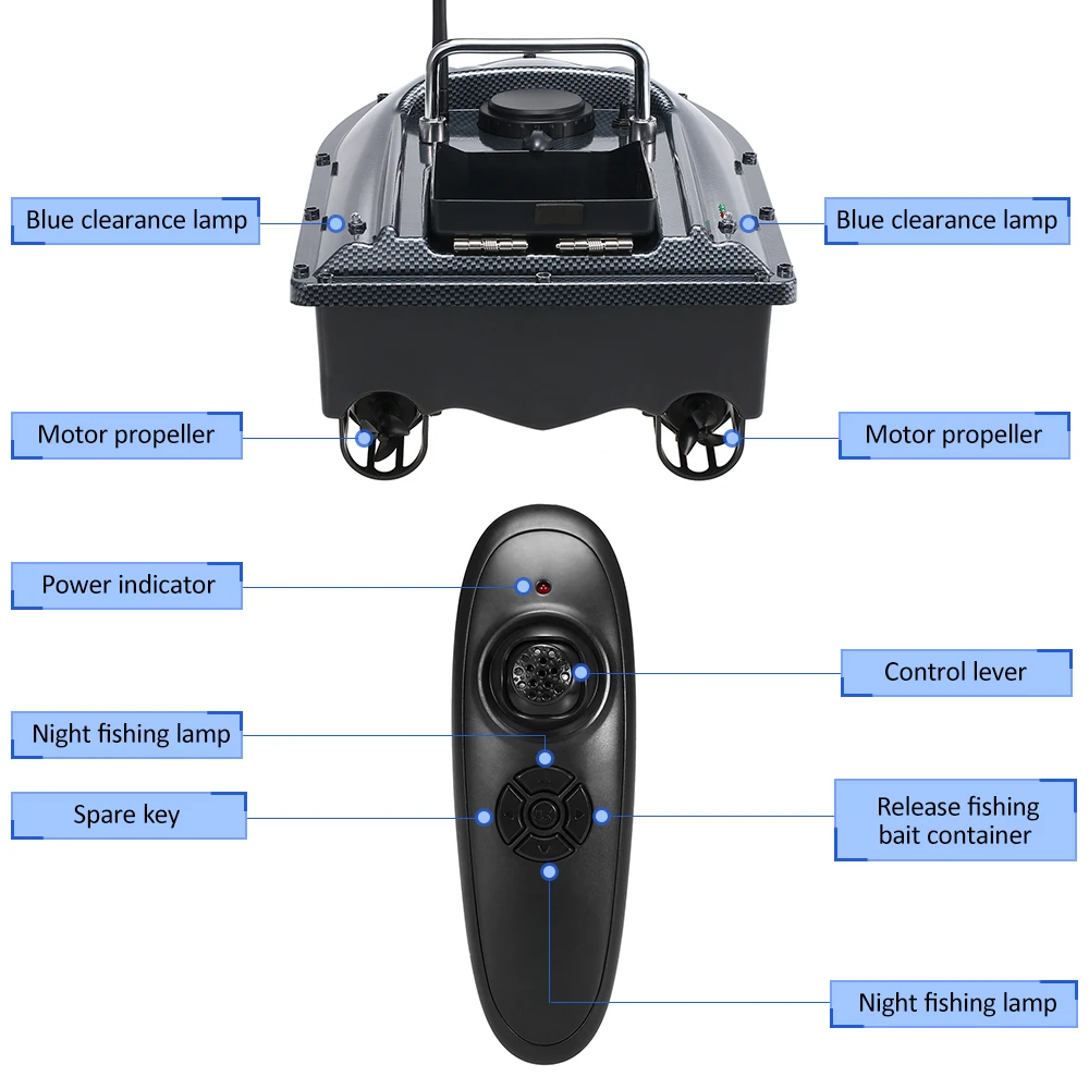 

Smart Fishing Bait Boat RC D11 500M Remote Control Fishing Feeder Toy Fishing Boat Remote Range Fish Finder Ship Speedboat