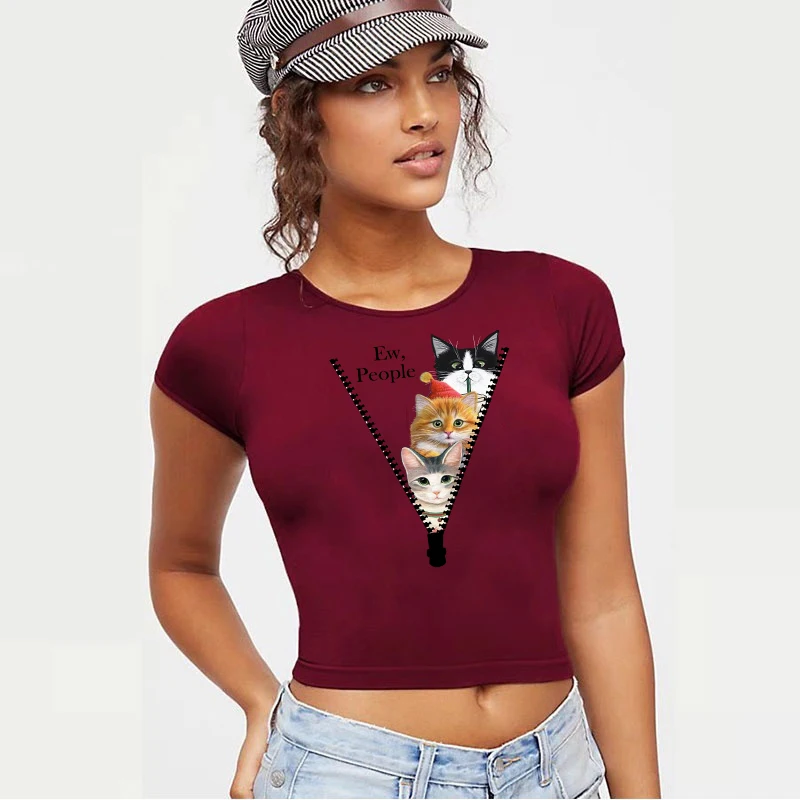 Летняя женская футболка с мультипликационным принтом коротким рукавом тонкая