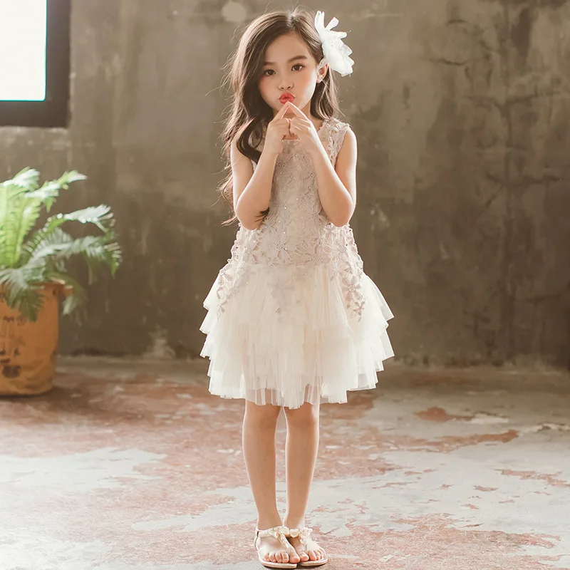 

2021 new children's summer performance dance princess dress lace skirt dress Children's Clothing girls clothes