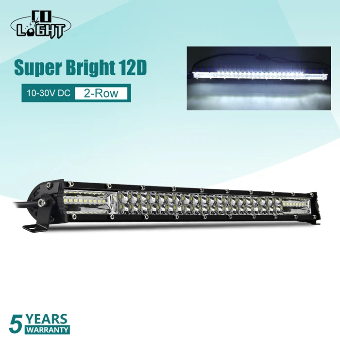 12D 20 inch 180W Со светом супер тонкий 60 Вт 180 Вт 300 Вт светодиодный рабочий свет 12 в 24 в " 20" 3" точечный прожектор комбо 4X4 свет бар внедорожный для Jeep внедорожник грузовики - Цвет: 12D 20 inch 180W