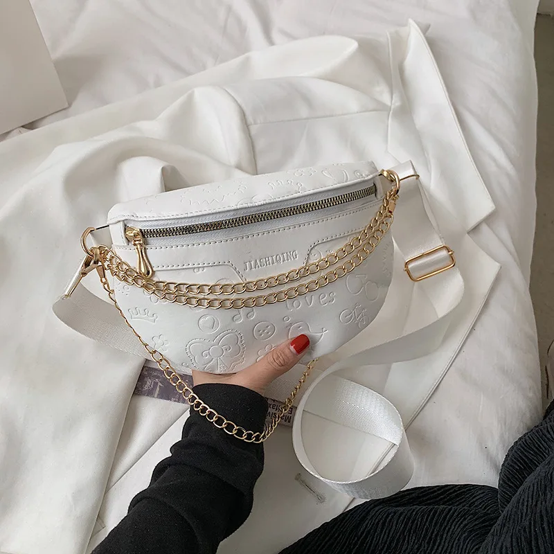 

Роскошная женская кожаная сумка, нагрудная сумочка на толстой цепочке через плечо, дизайнерский брендовый саквояж кросс-боди