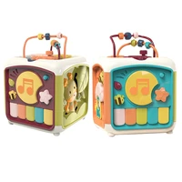 baby music hand drum 7 in 1 color geometric shape sorter color box sorter bead activity maze tambourine music learning toy