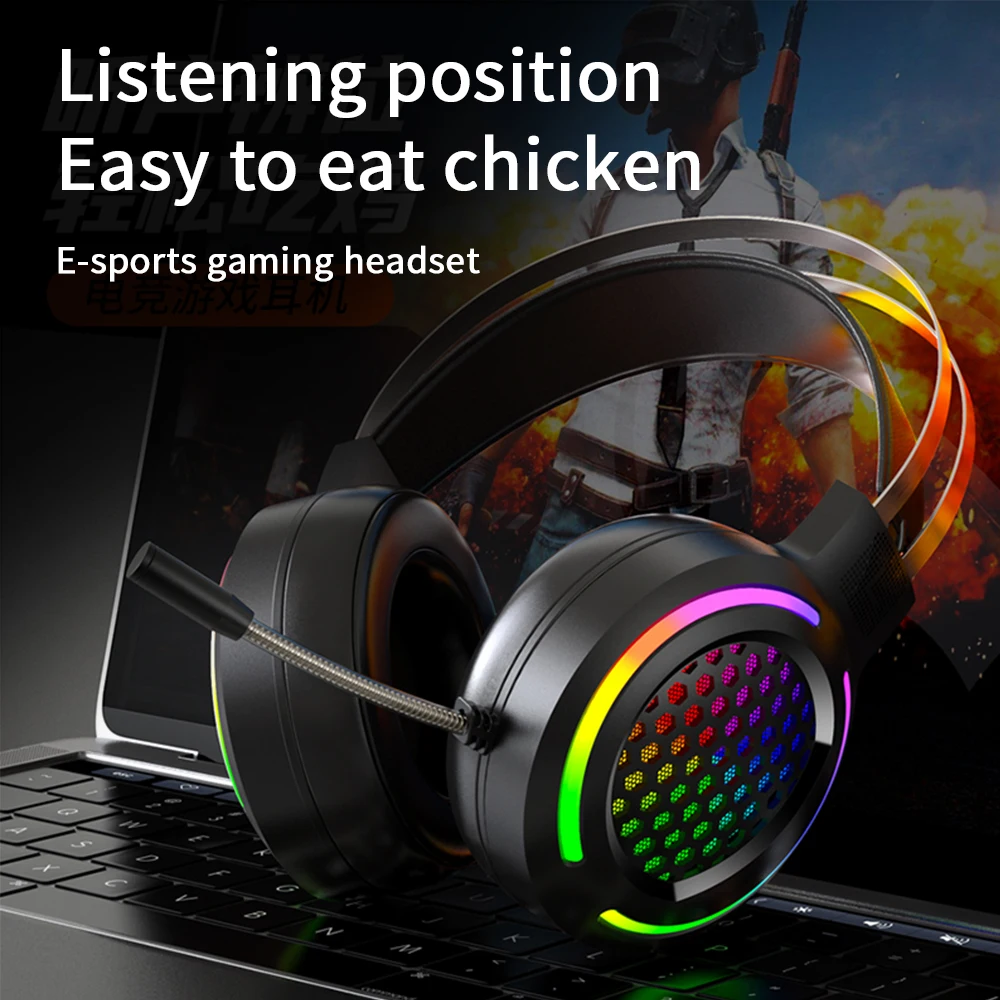 H500 игровая гарнитура со светодиодсветильник кой для компьютера PS4 PS5 полые