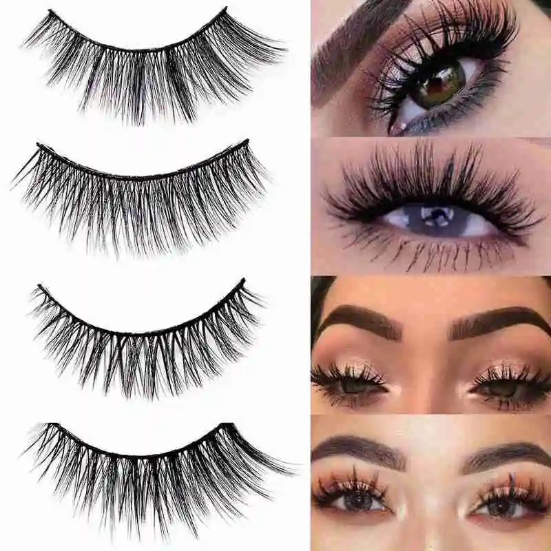 

10 Pairs Natural 3D False Eyelashes 15-20mm Faux Mink Eyelash Lashes Lashes Makeup Extension Fake Mink Set Lashes A6S2