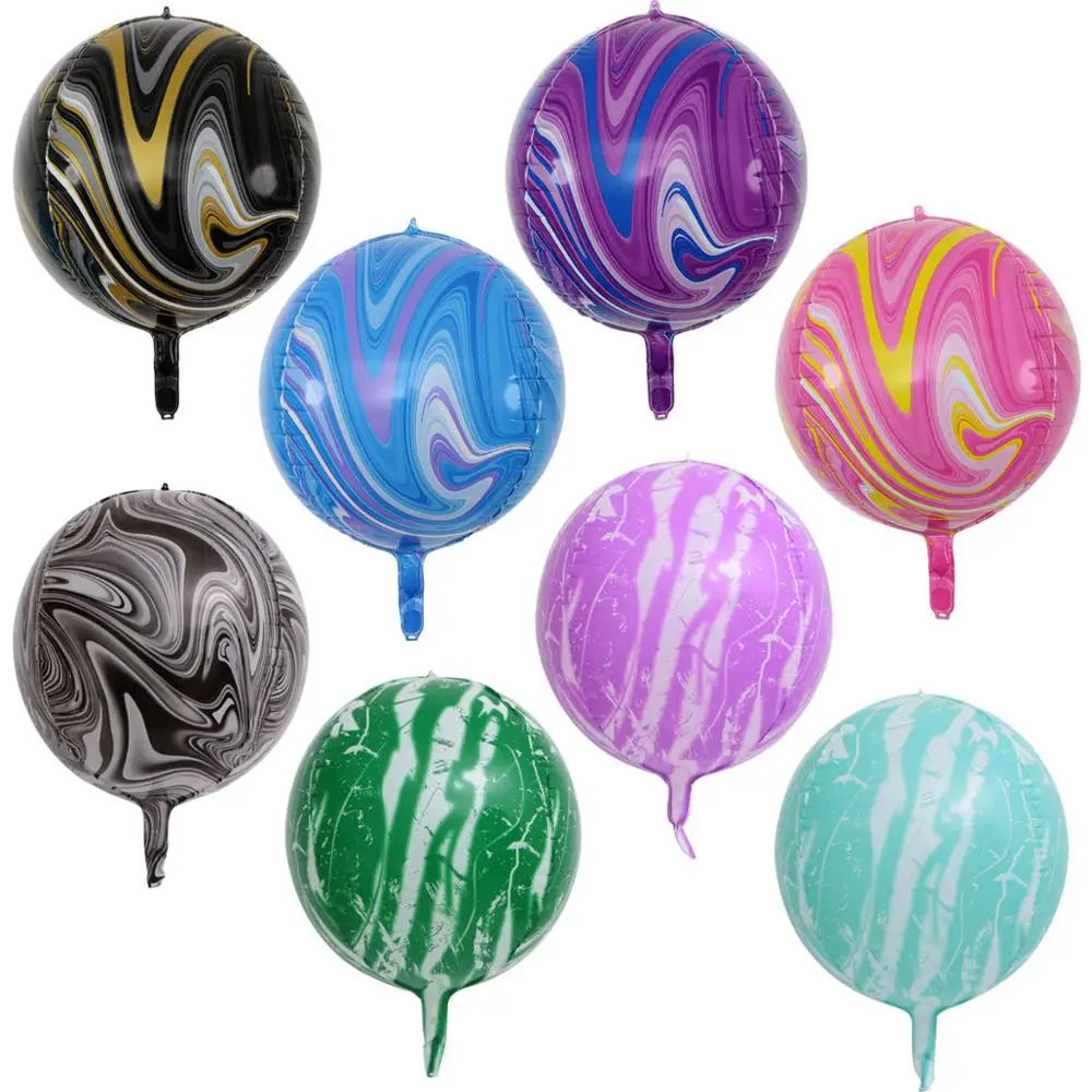 1 шт. 22 дюймов 4D Агат Цвет мраморная алюминиевая пленка шары для свадьбы и дня
