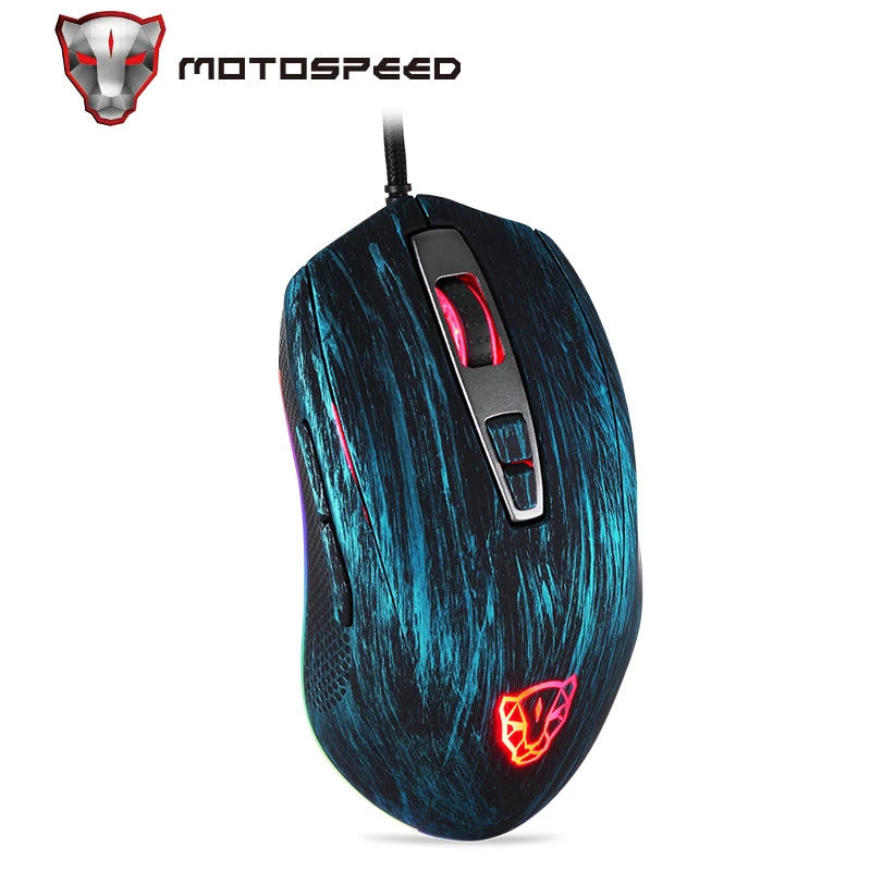 Motospeed V60 Проводная игровая мышь USB 7 кнопок 5000 DPI светодиодсветодиодный оптическая