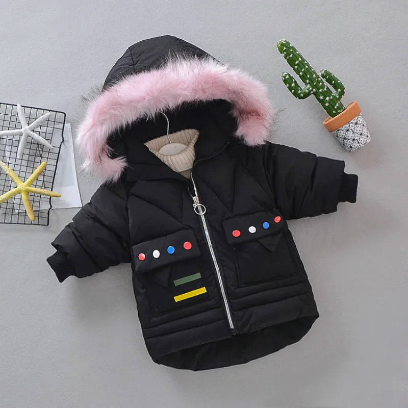 Зимние куртки для девочек детские теплые пальто плотная верхняя одежда малышей