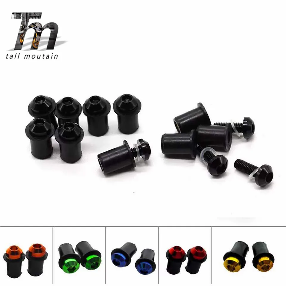 5 мм 10 шт. мотоциклетные ветровое стекло болты гайки крепежа для Suzuki GSXR 600 750 1000 K1 K2