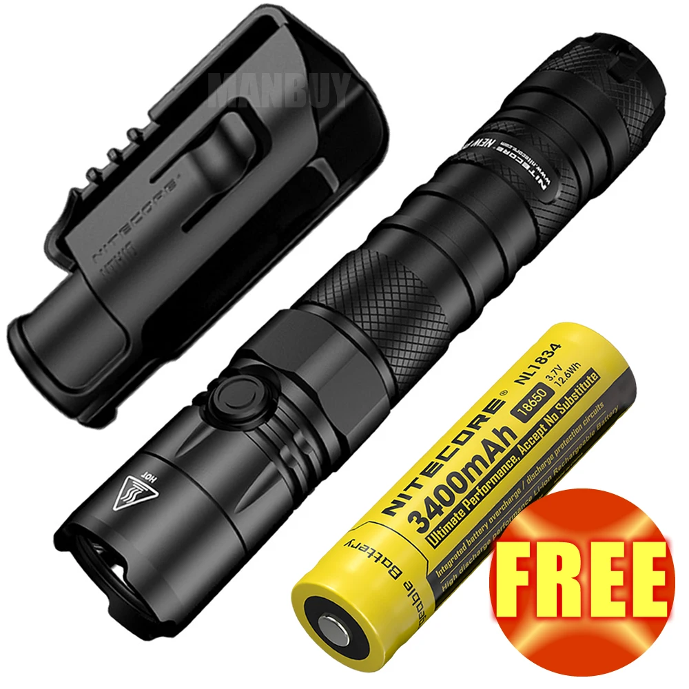 2021 NITECORE Новый P12 фонарик 1200 LMs CREE светодиодный 18650 Перезаряжаемые Батарея кобура