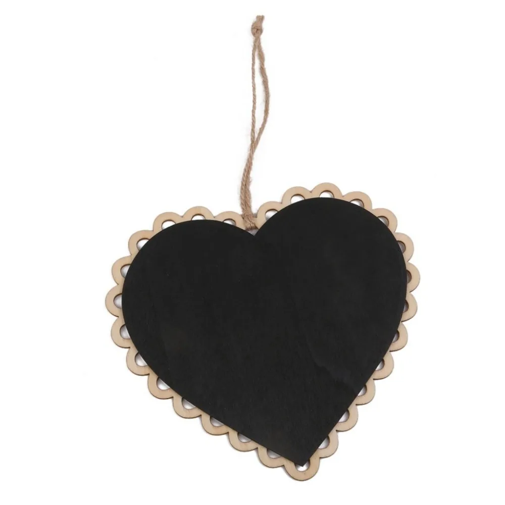 

1pcs Oval Square Heart Shaped Wooden Message Sign with Hang Mini Vintage Blackboard Chalkboard String Wedding Party Decorations