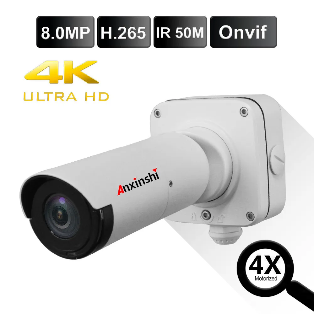 

8MP outdoor waterproof bullet IP camera night vision IR 50M video surveillance camera 4KWeb p2p Onvif optional PoE audio SD slot