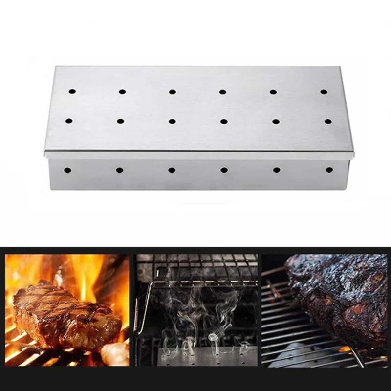 

Smoking Box for Barbecue Help Reducing the Time Refilling Wood Chips Ideal Gift for Friends Who Want to Be Grill Master