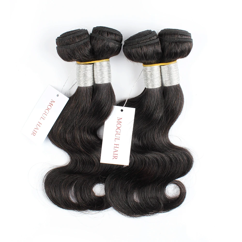 MOGUL волос 50 г/шт. 4 пряди с 4x1 Кружева Закрытие темно коричневые натуральные черные