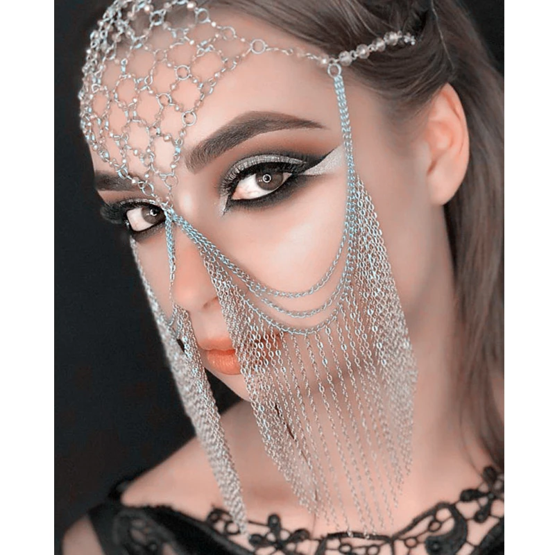 Индийские танцевальные женские аксессуары для волос цепочка головы кисточка