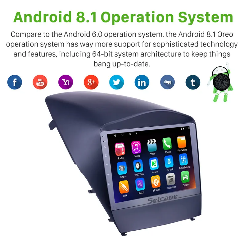 Seicane 2Din Navi Стерео Android 9 0 HD &quotАвтомагнитола для hyundai IX35 2009-2015 gps сенсорный