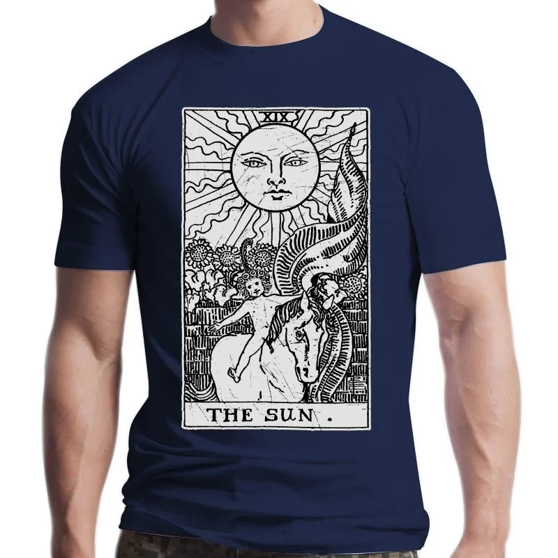 

New The Sun Tarot Card Major Arcana tune Telling Occult Men Tops T Shirt Novelty Tees Fitness Tshirts Premium Cotton Summer