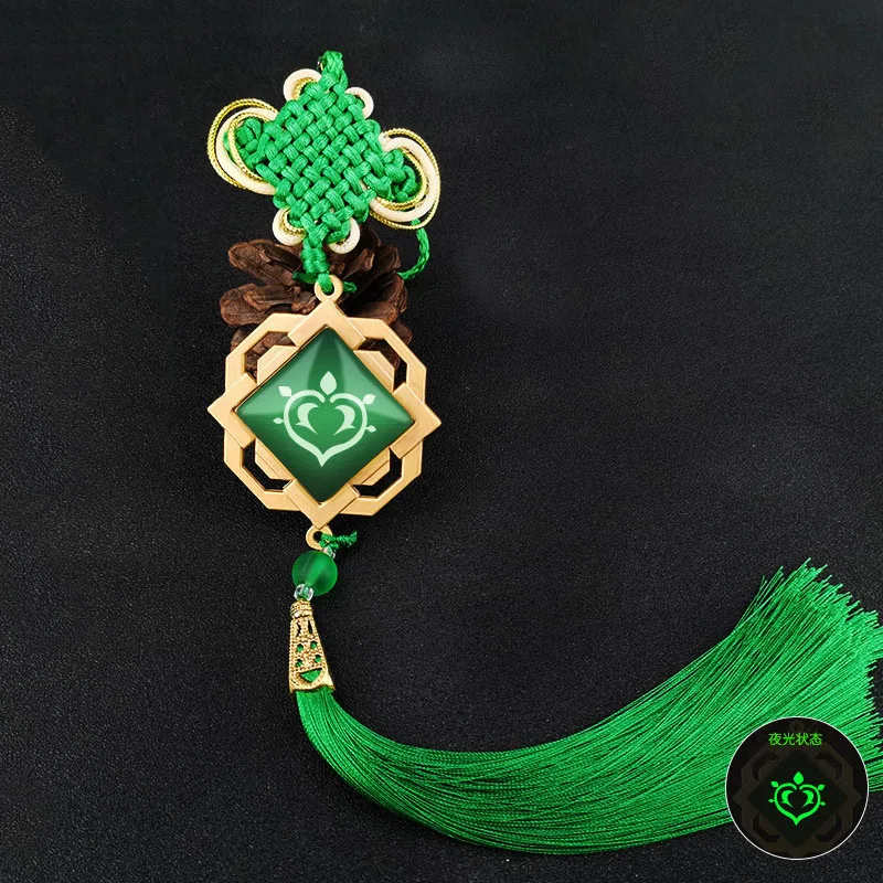 Игра Genshin Impact светящийся брелок 7 элементов подвеска из сплава для ключей с