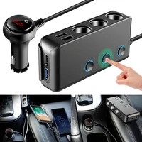 dual usb car charger quick charge car charger 4 8a 3 0 cigarette lighter adapter 120w 3 socket car power dc socket distributor