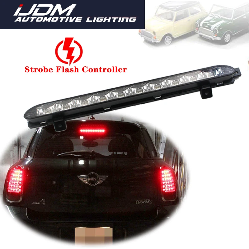 

iJDM For MINI Cooper R50 R53 R56 R57 R58 R60 F54 F55 F56 Strobe Flash Red LED High Mount Brake Stop Light Third 3rd Brake Light