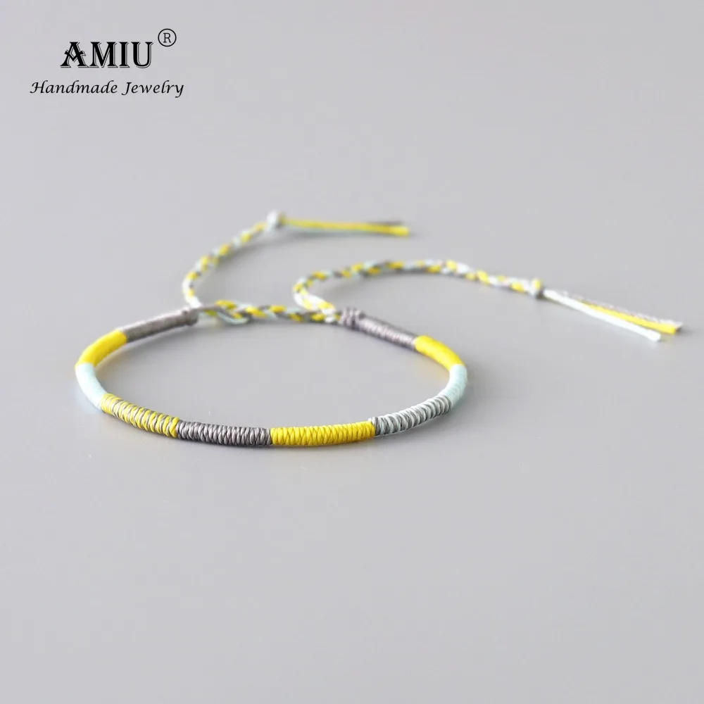 AMIU, ручной работы, водонепроницаемый, тканый, вощеная нить, обёрточная бумага, браслет, простой, веревочный, Узелок, браслет дружбы, браслет для мужчин и женщин