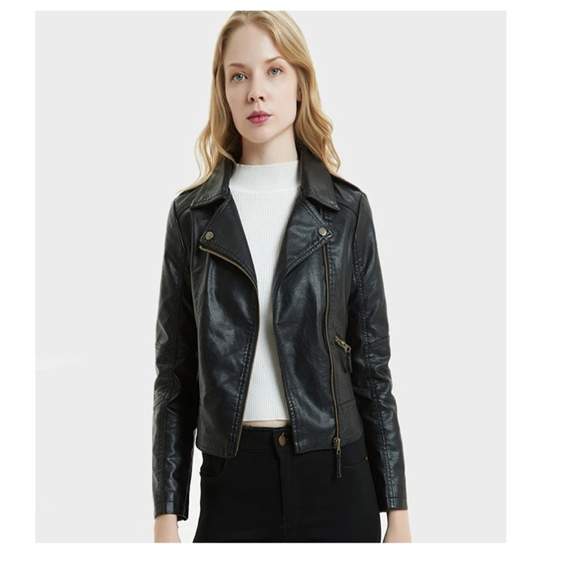 

2021 NEW Women PU Leather Jacket Fashion America Motorcycle Jacket Southside Serpents Artificial Leather Coat