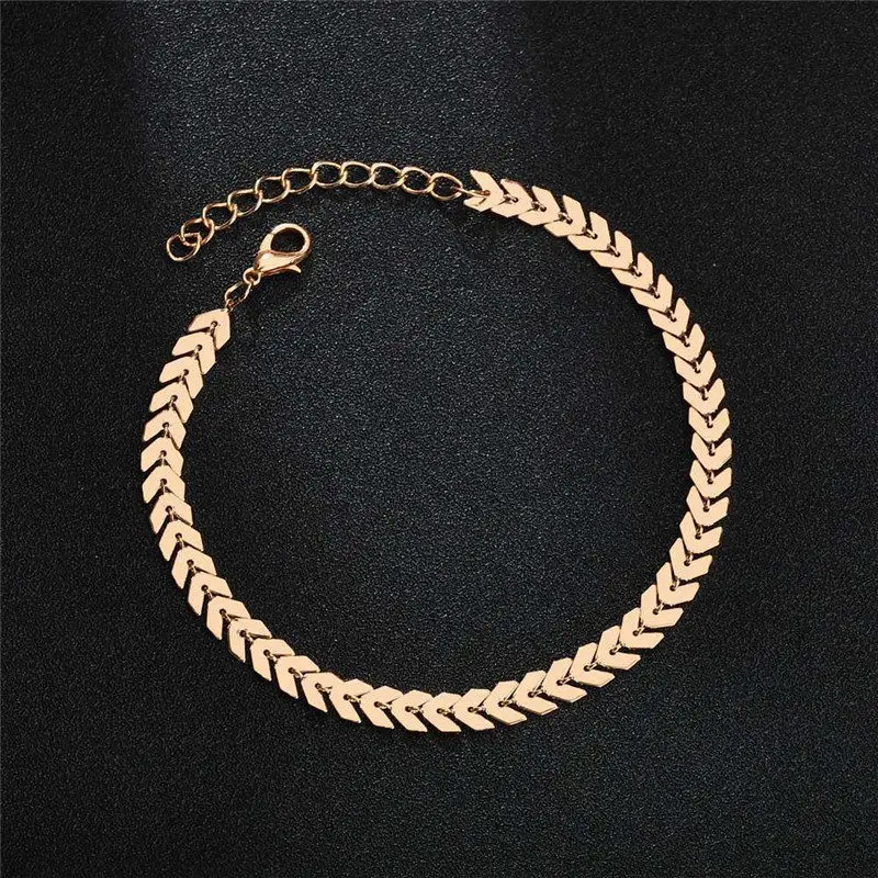 

border Europe and the United States new 2018wish popular jewelry double fishbone foot chain women's summer beach foot ring whol