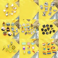 8 16 pieces set fire shadow enamel pin set custom game machine gothic brooch lapel pin badge jewelry gift price amazing