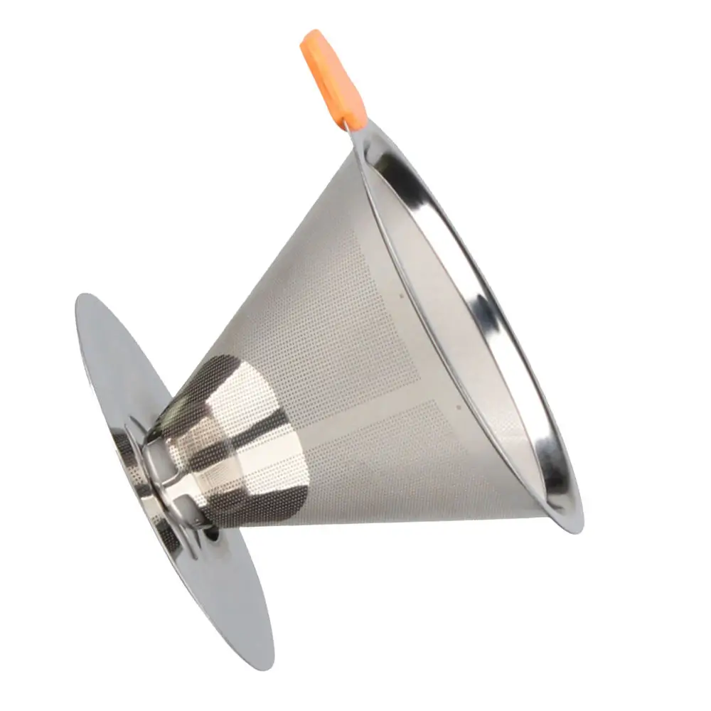 

Stainless Steel Coffee Filter Reusable Coffees Tea Filter Basket Coffee Funnel Dripper Kitchen Coffeeware