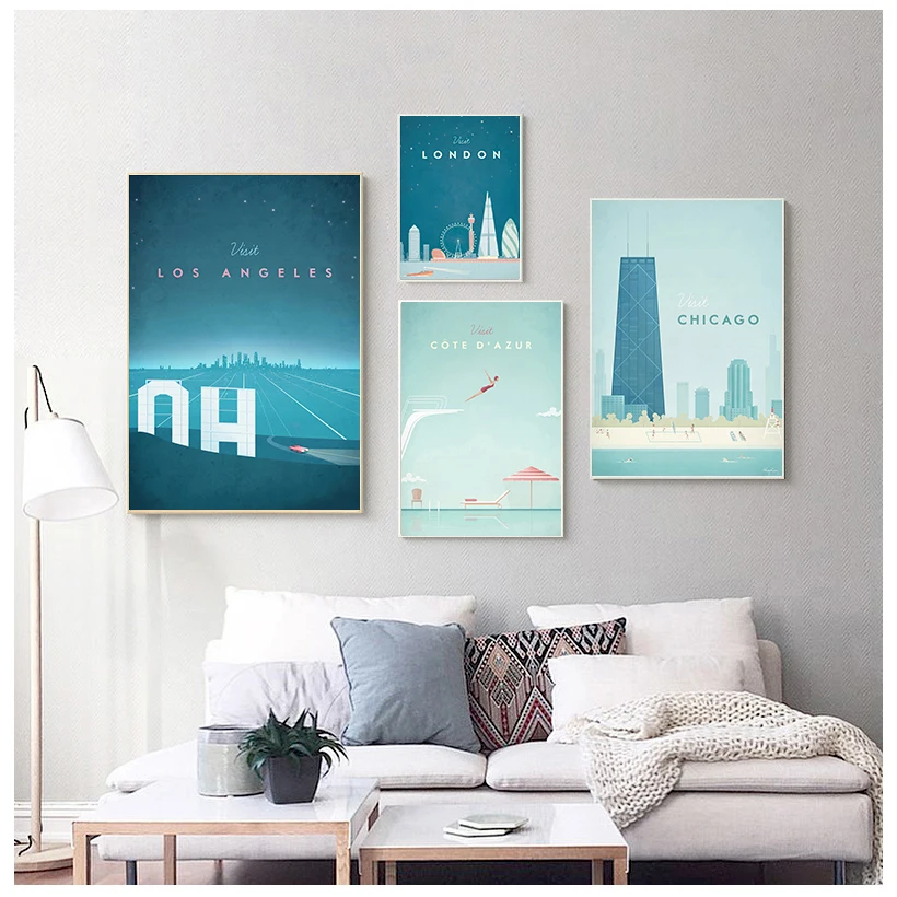 

New York Berlin Japanese Art Minimalist Travel City Poster Print Painting Canvas Art Wall Pictures Decor obrazy plakat